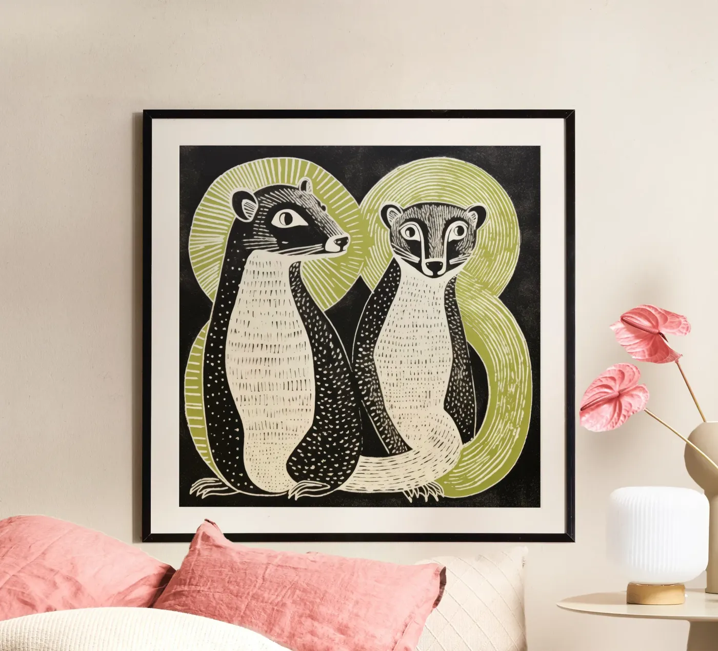 Green Mongooses poster by Minimal Animal Art