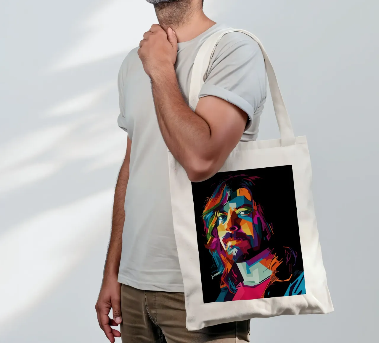 Stile Dave Grohl WPAP borsa in juta da SW Artwork