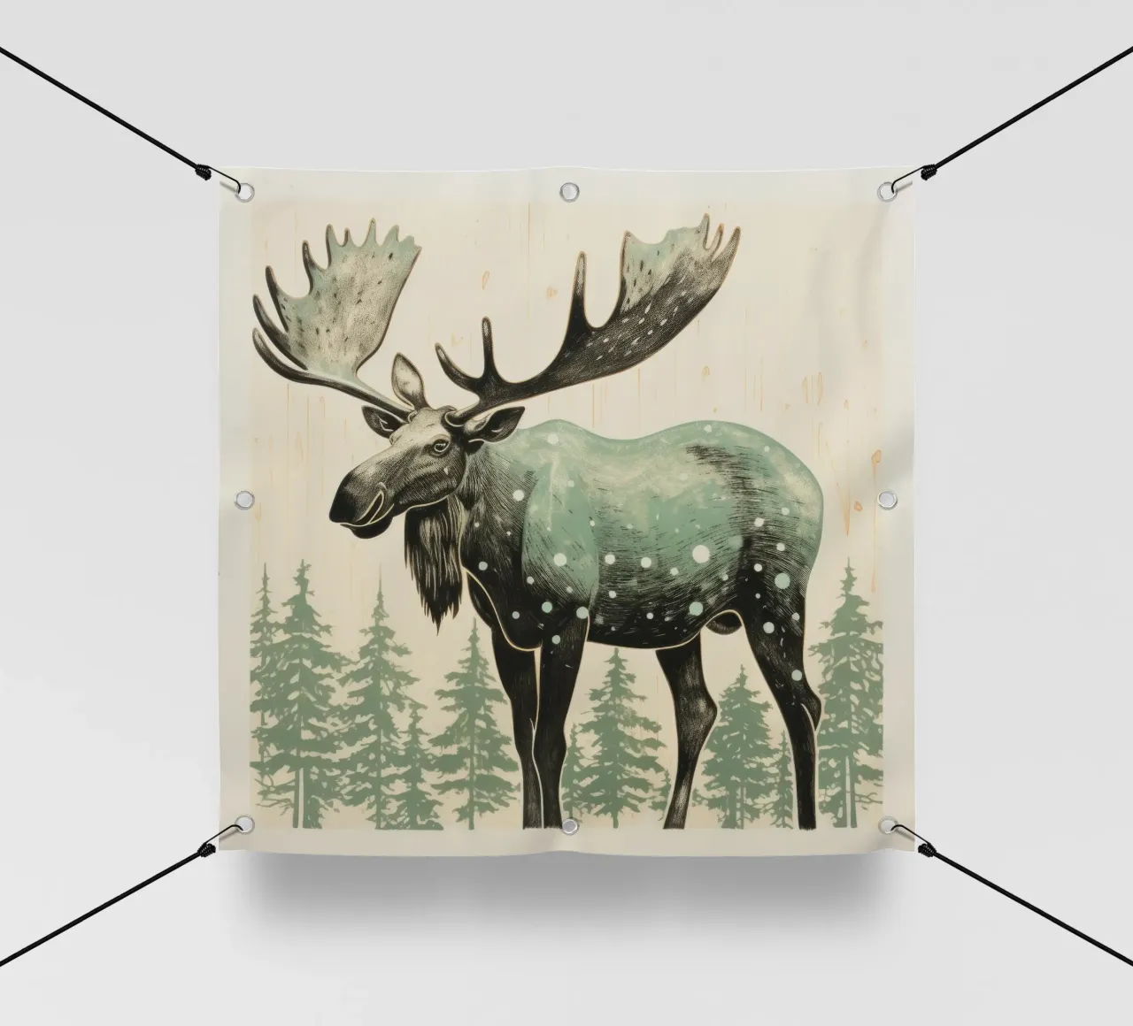 Alce Verde 1 telo in pvc da Minimal Animal Art