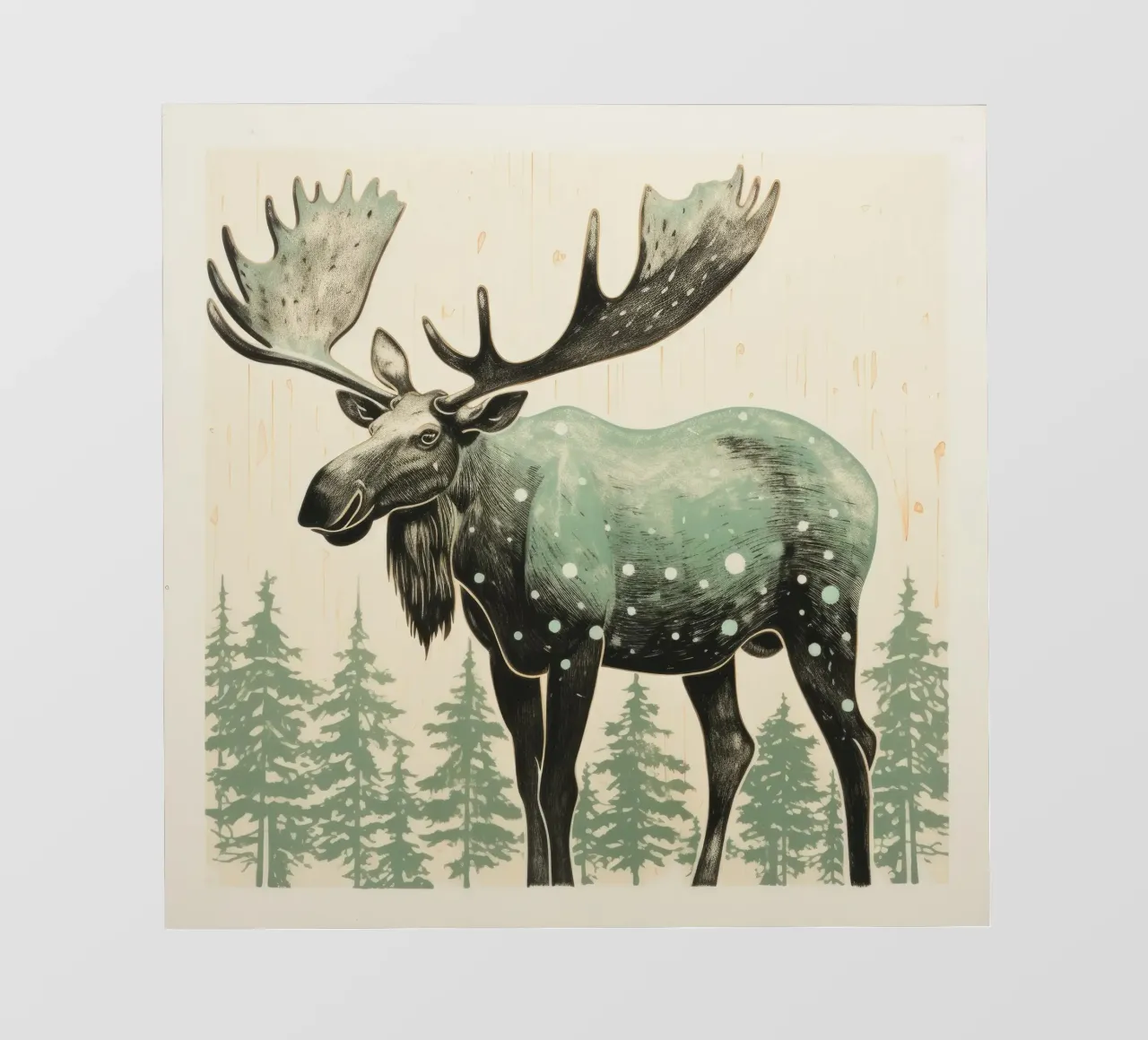 Alce Verde 1 telo in pvc da Minimal Animal Art