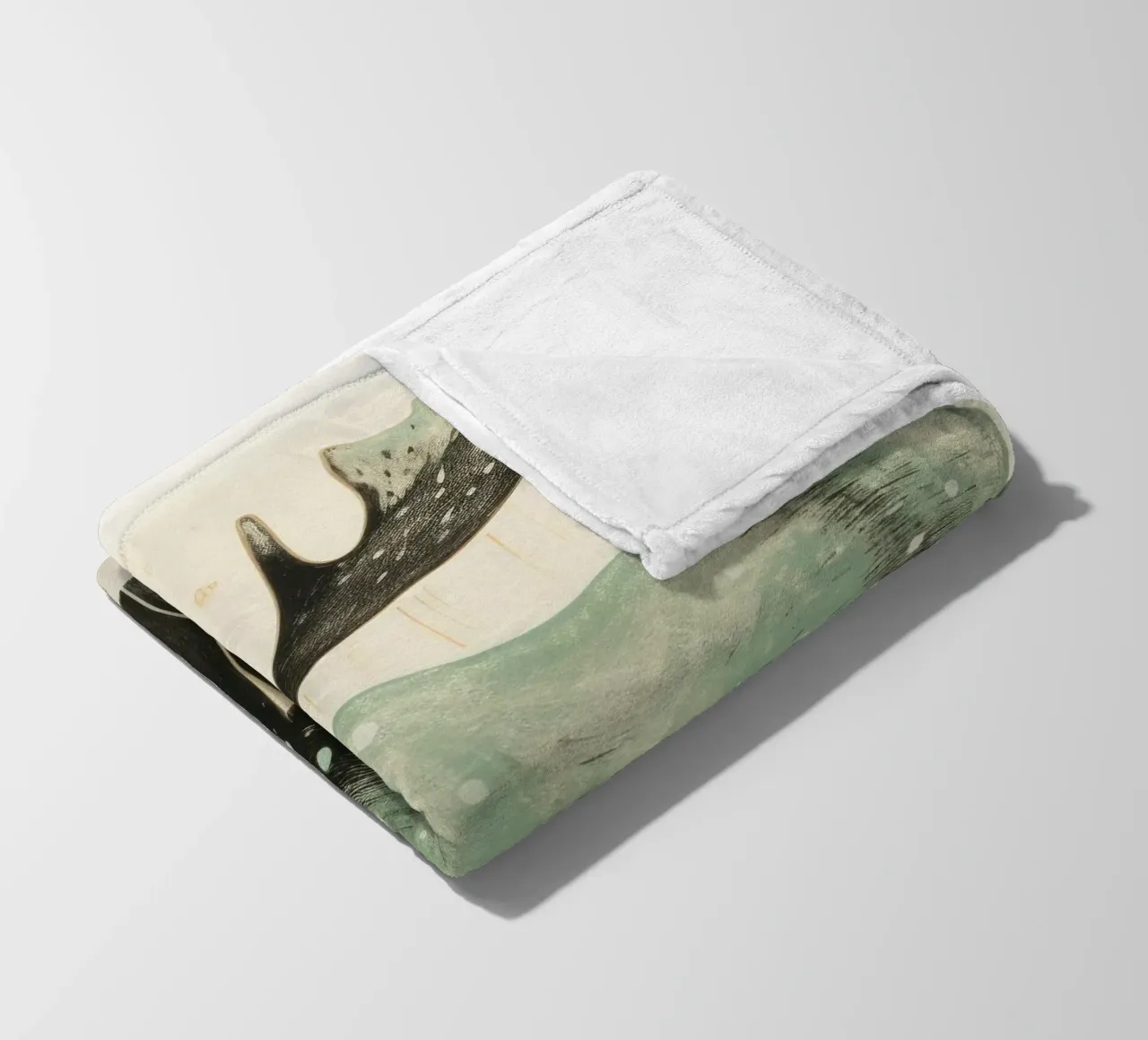 Alce Verde 1 coperta in pile da Minimal Animal Art