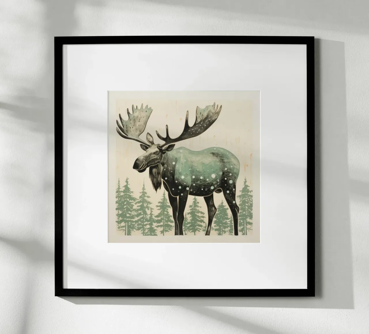 Alce Verde 1 carta hahnemühle da Minimal Animal Art