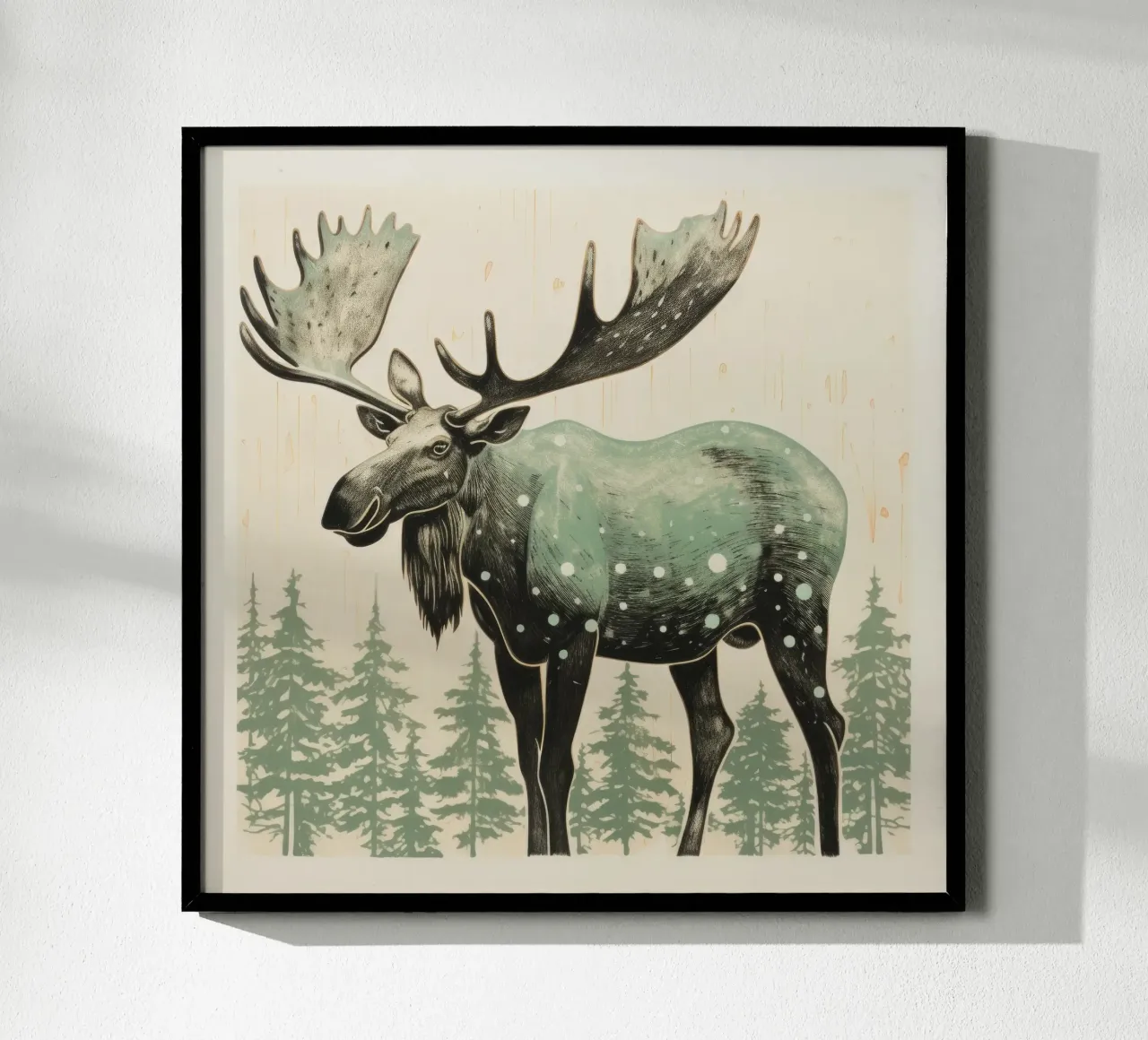 Alce Verde 1 carta hahnemühle da Minimal Animal Art