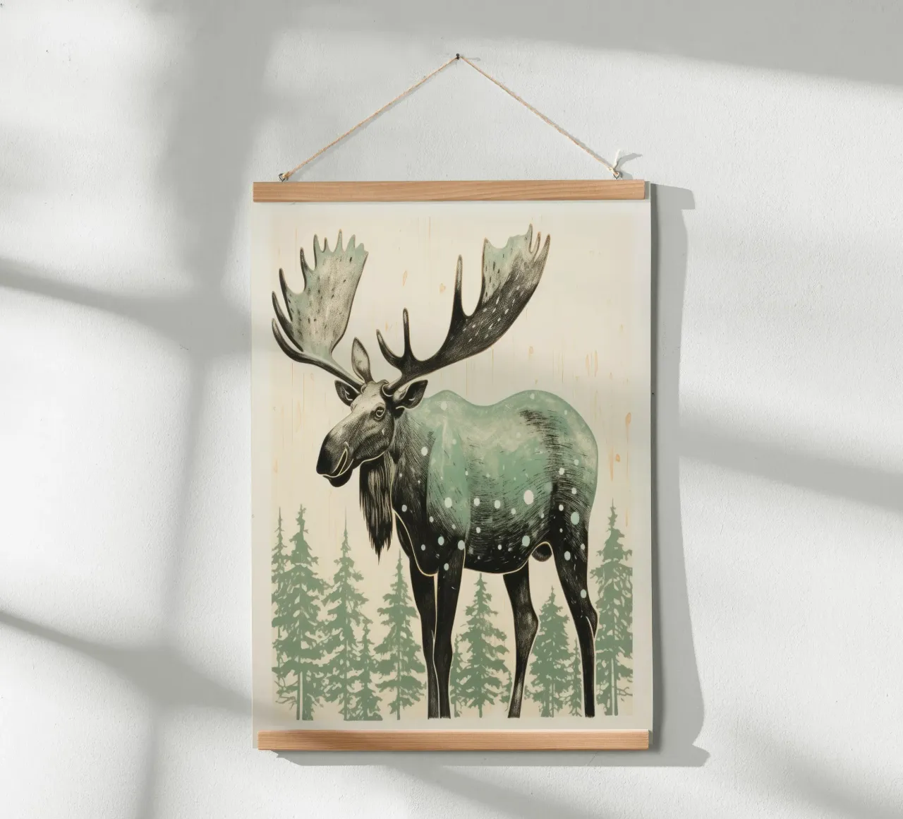 Alce Verde 1 carta hahnemühle da Minimal Animal Art