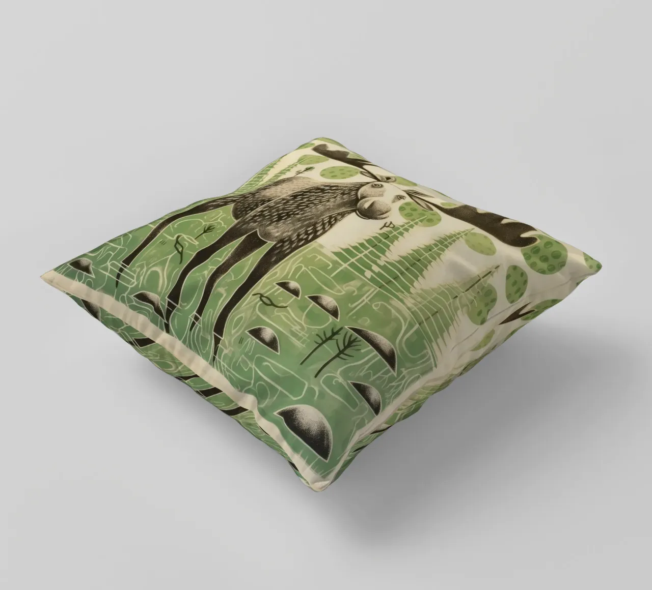 Alce Verde 2 cuscino da Minimal Animal Art