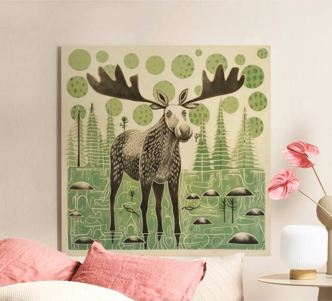 Alce Verde plexiglass da Minimal Animal Art