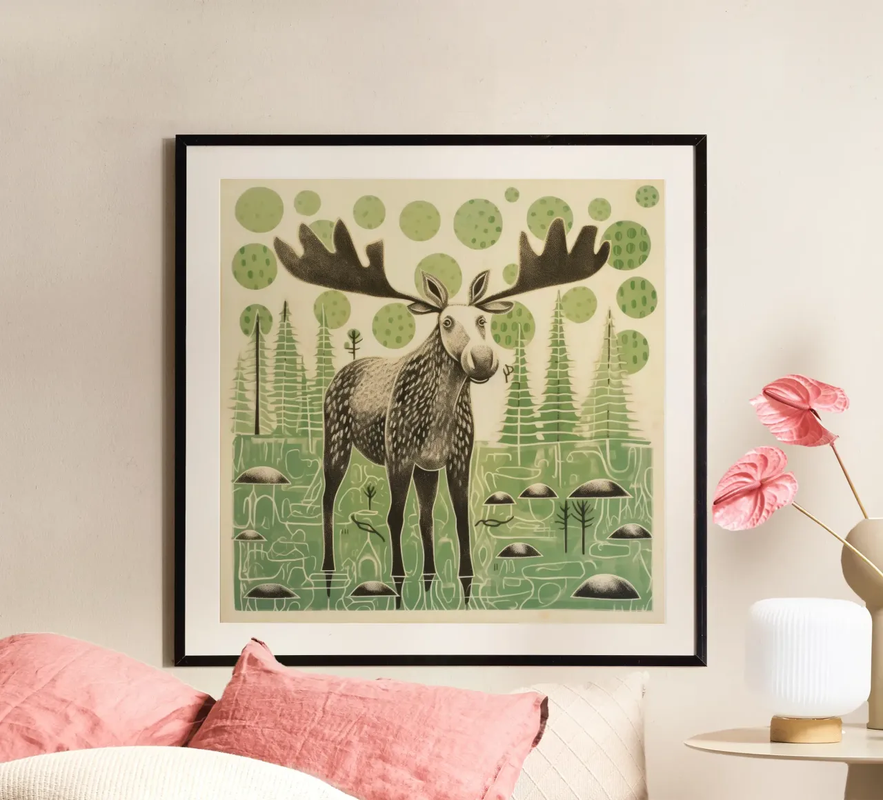 Alce Verde 2 poster da Minimal Animal Art