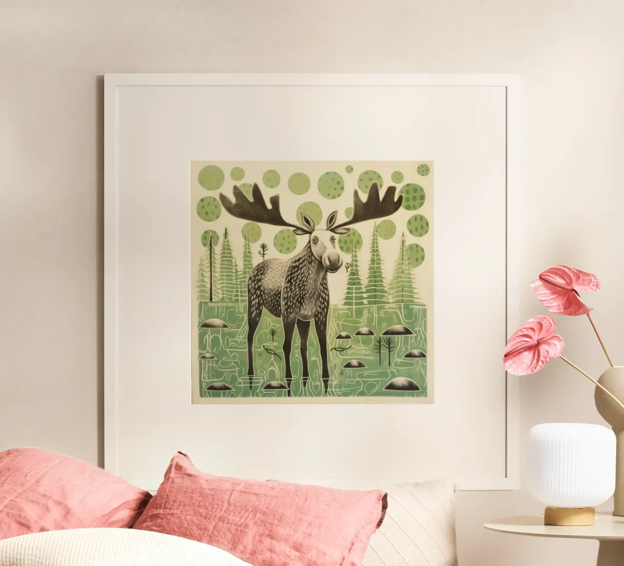 Alce Verde 2 poster da Minimal Animal Art