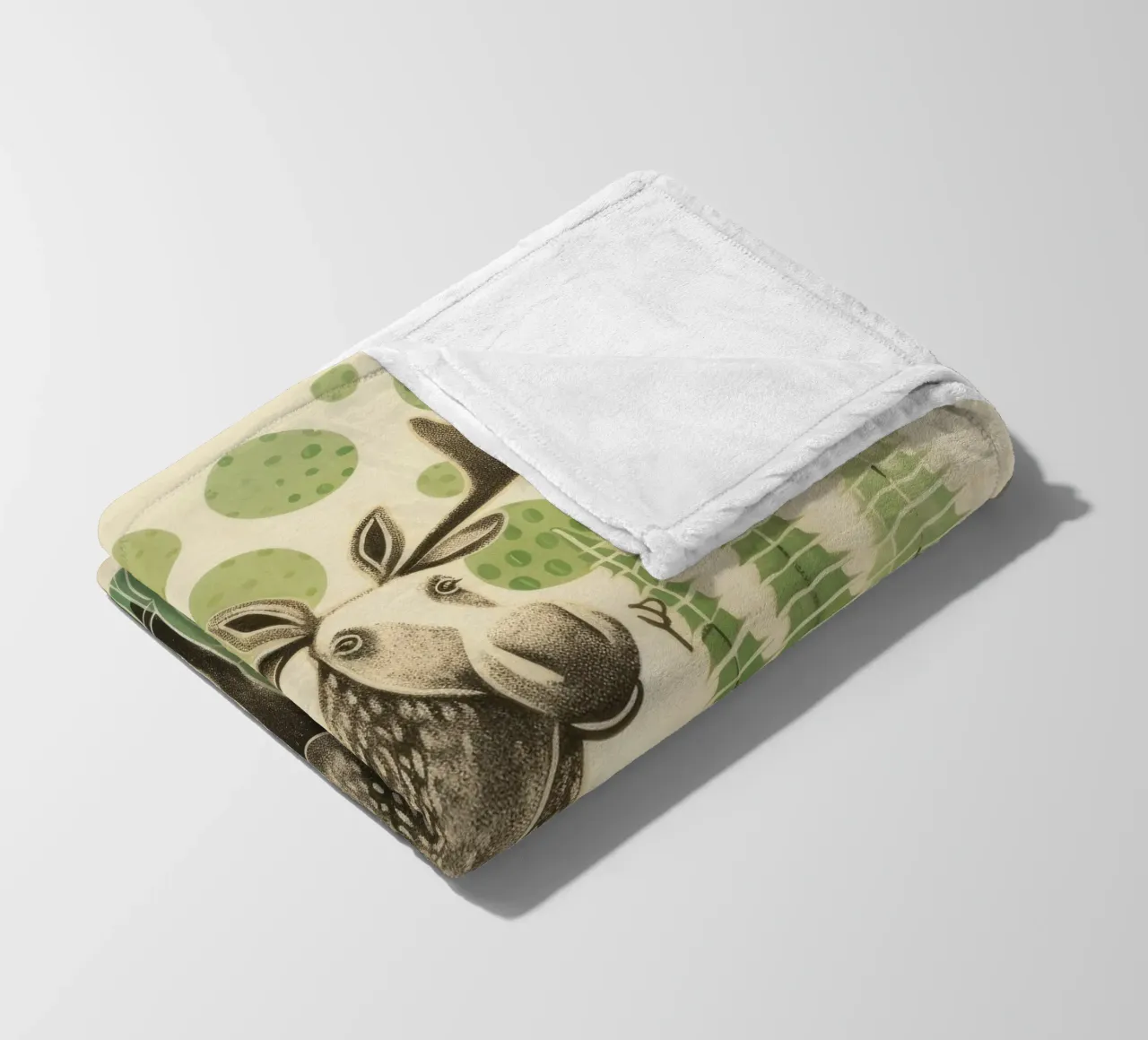 Alce Verde 2 coperta in pile da Minimal Animal Art