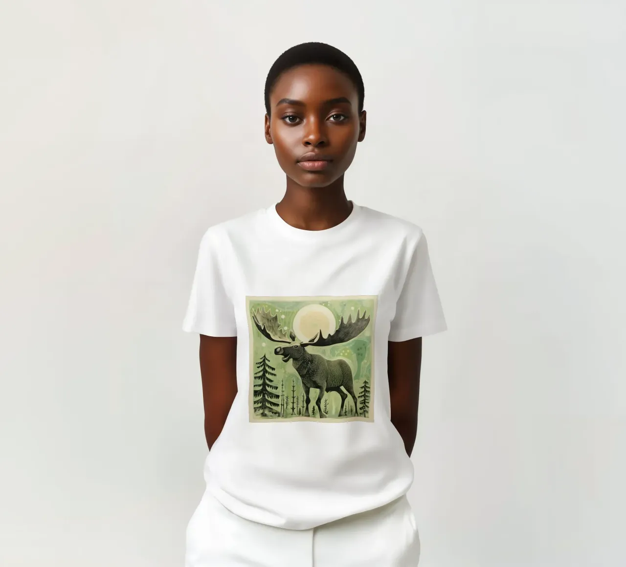 Alce Verde 3 t-shirt da Minimal Animal Art