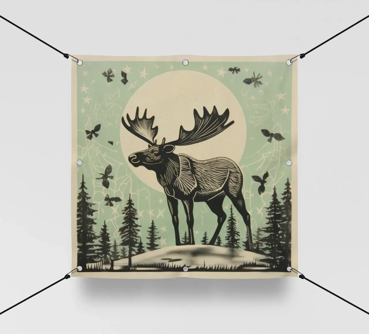 Alce Verde 4 telo in pvc da Minimal Animal Art