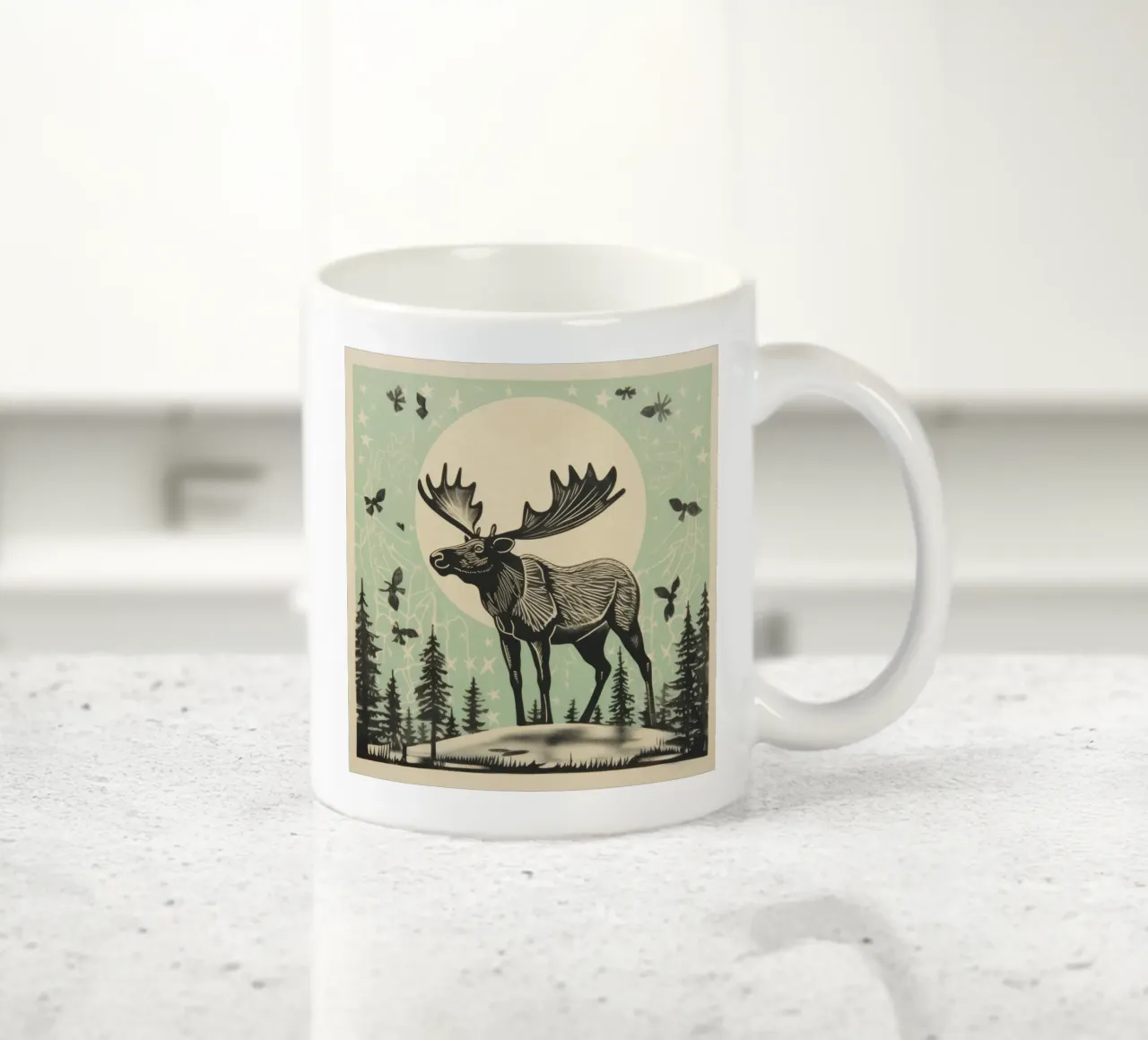 Alce Verde 4 tazza in ceramica da Minimal Animal Art