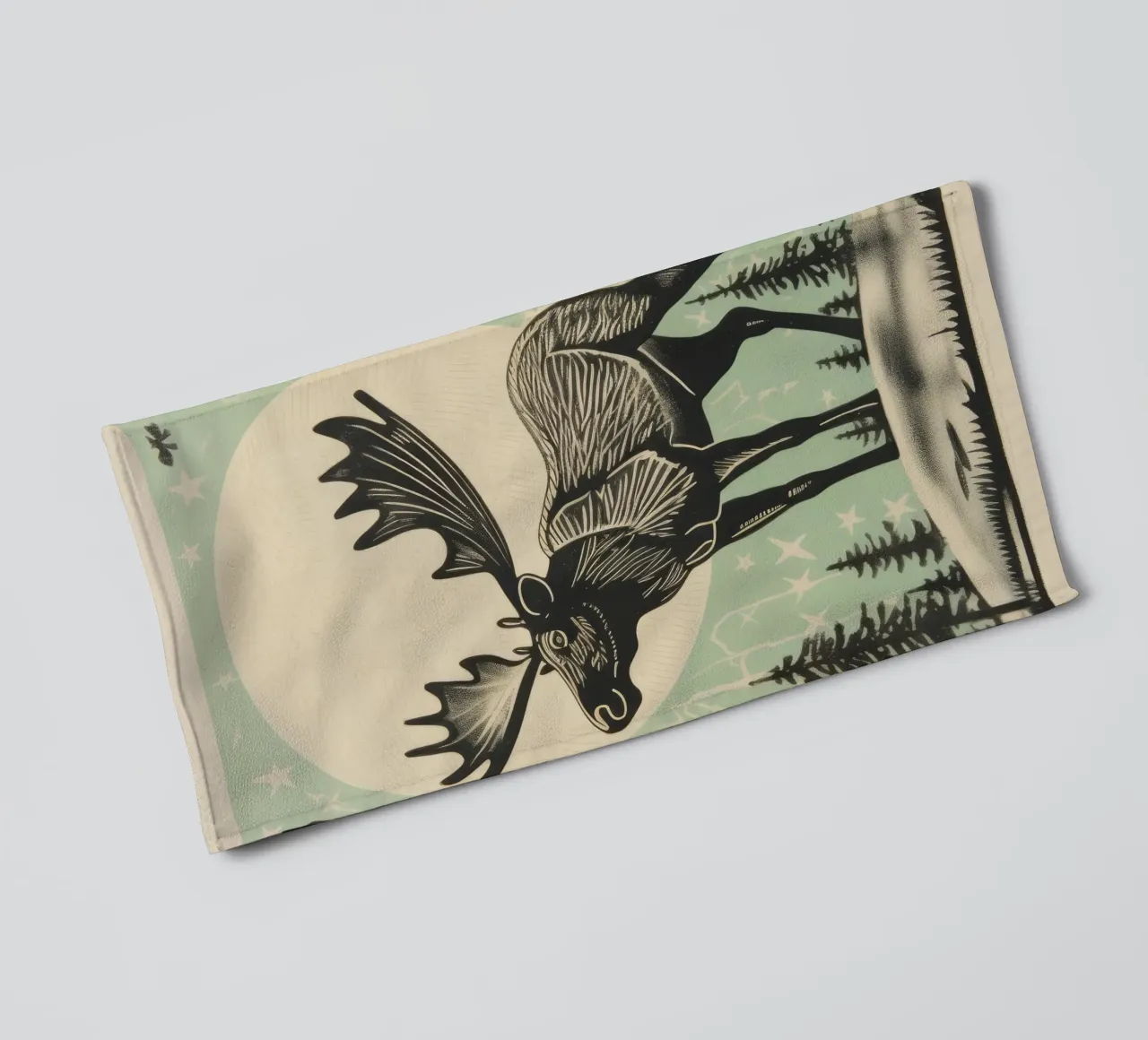 Alce Verde 4 asciugamano da bagno da Minimal Animal Art