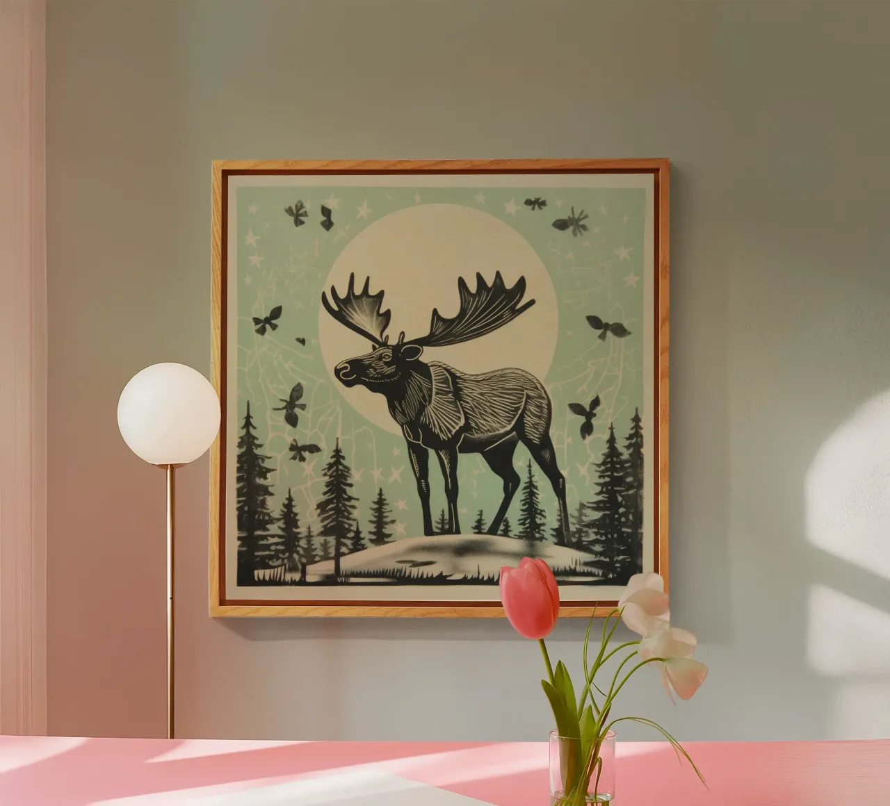 Alce Verde plexiglass da Minimal Animal Art