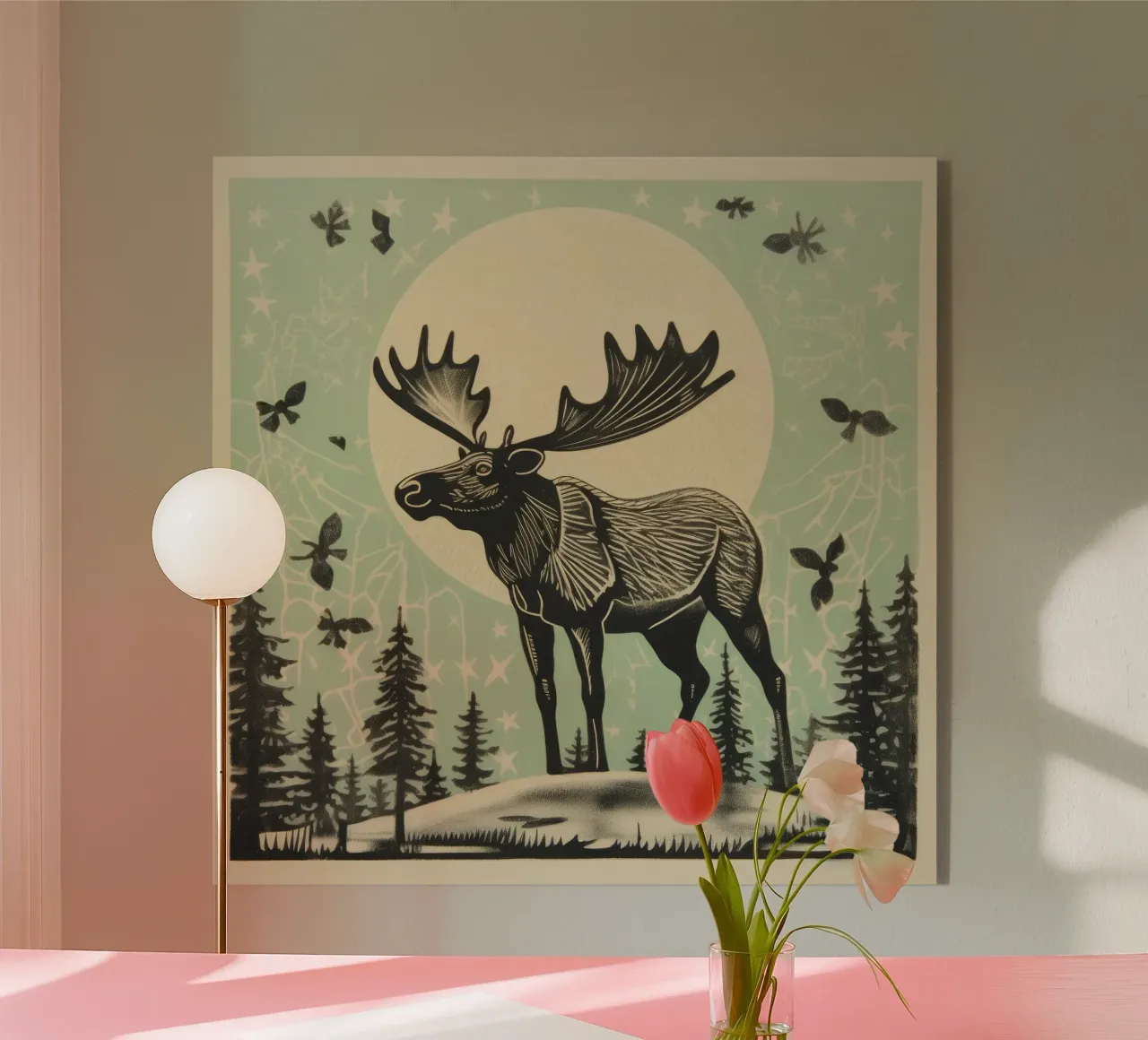 Alce Verde plexiglass da Minimal Animal Art