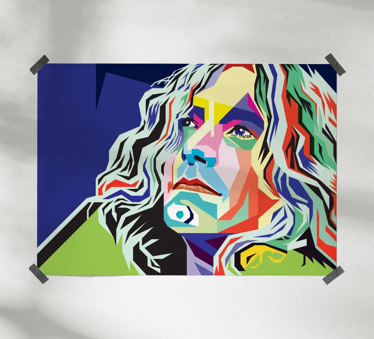 Stile Robert Plant WPAP poster con telaio in alluminio da SW Artwork
