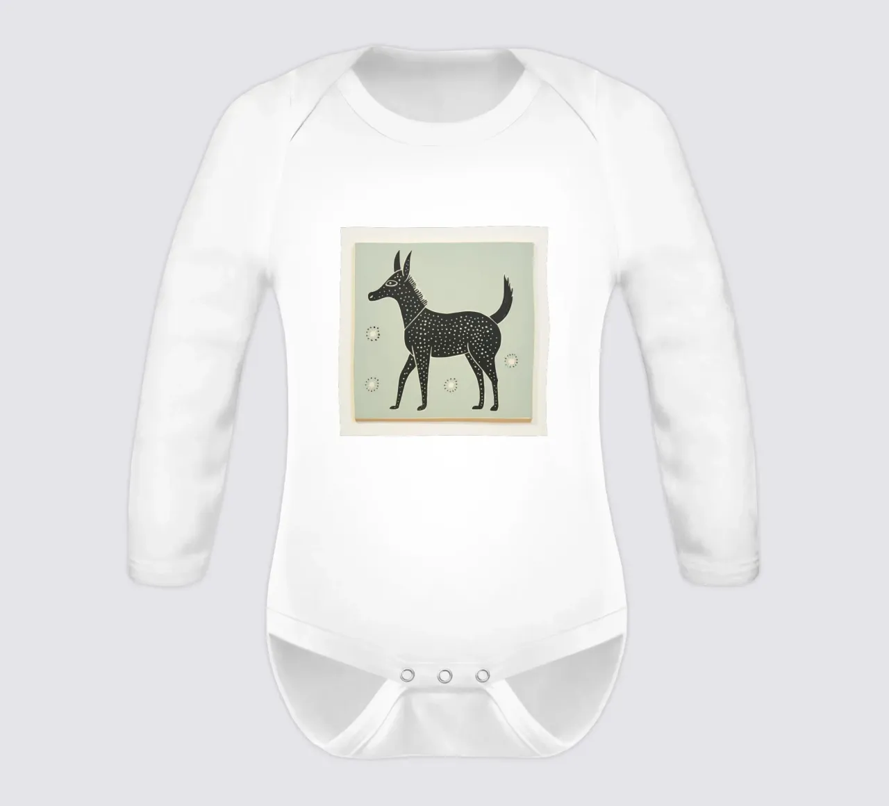 Mulo verde 1 body neonato maniche lunghe da Minimal Animal Art