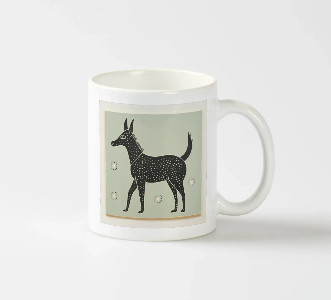 Mulo verde 1 tazza in ceramica da Minimal Animal Art