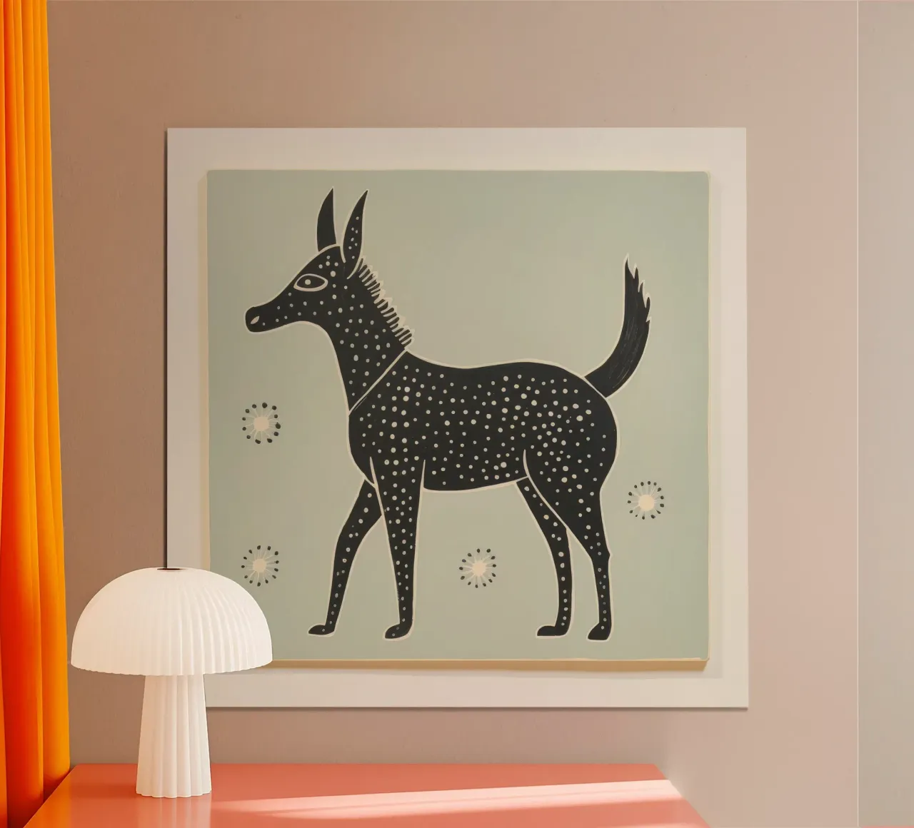 Mulo verde poster da Minimal Animal Art