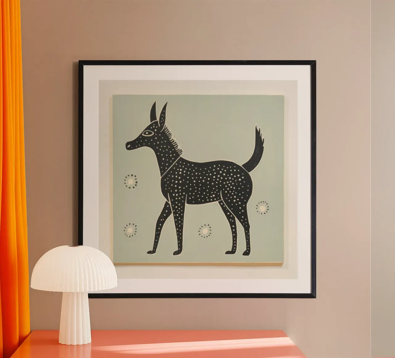 Mulo verde poster da Minimal Animal Art