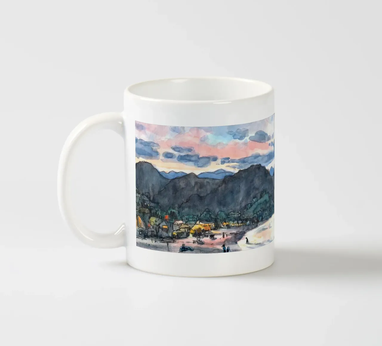 La spiaggia di Favone al tramonto tazza in ceramica da C.WILL