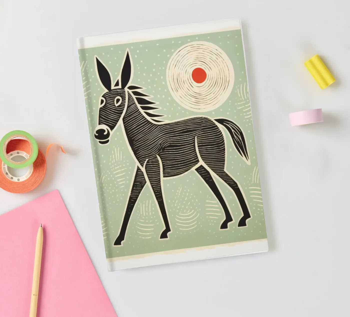 Green Mule notebook by Minimal Animal Art