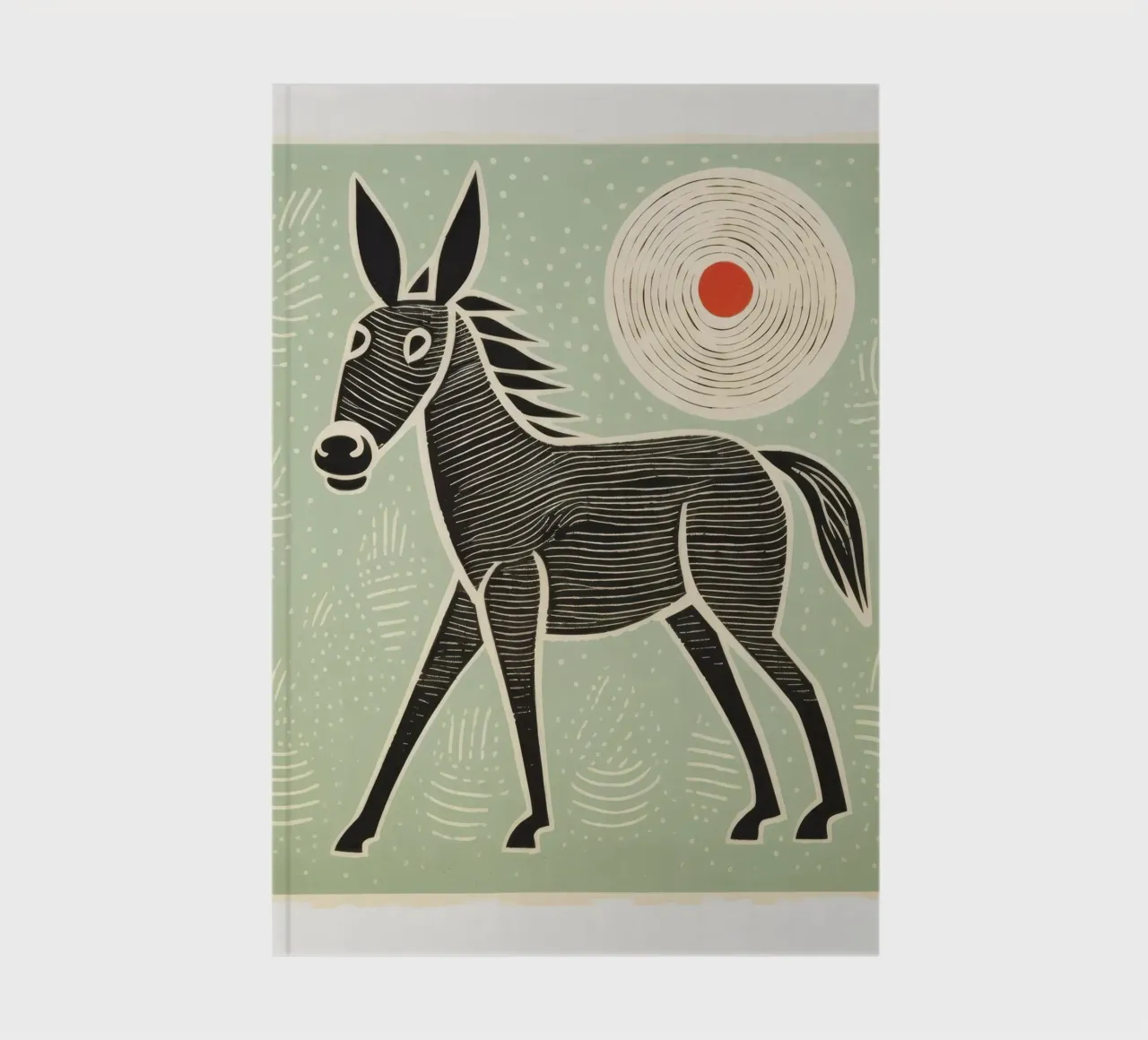 Green Mule 2 notebook by Minimal Animal Art