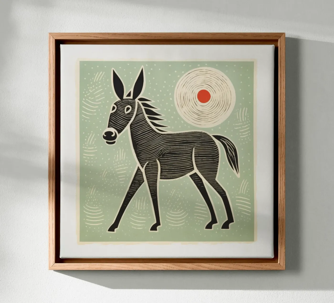 Mulo verde tela da Minimal Animal Art