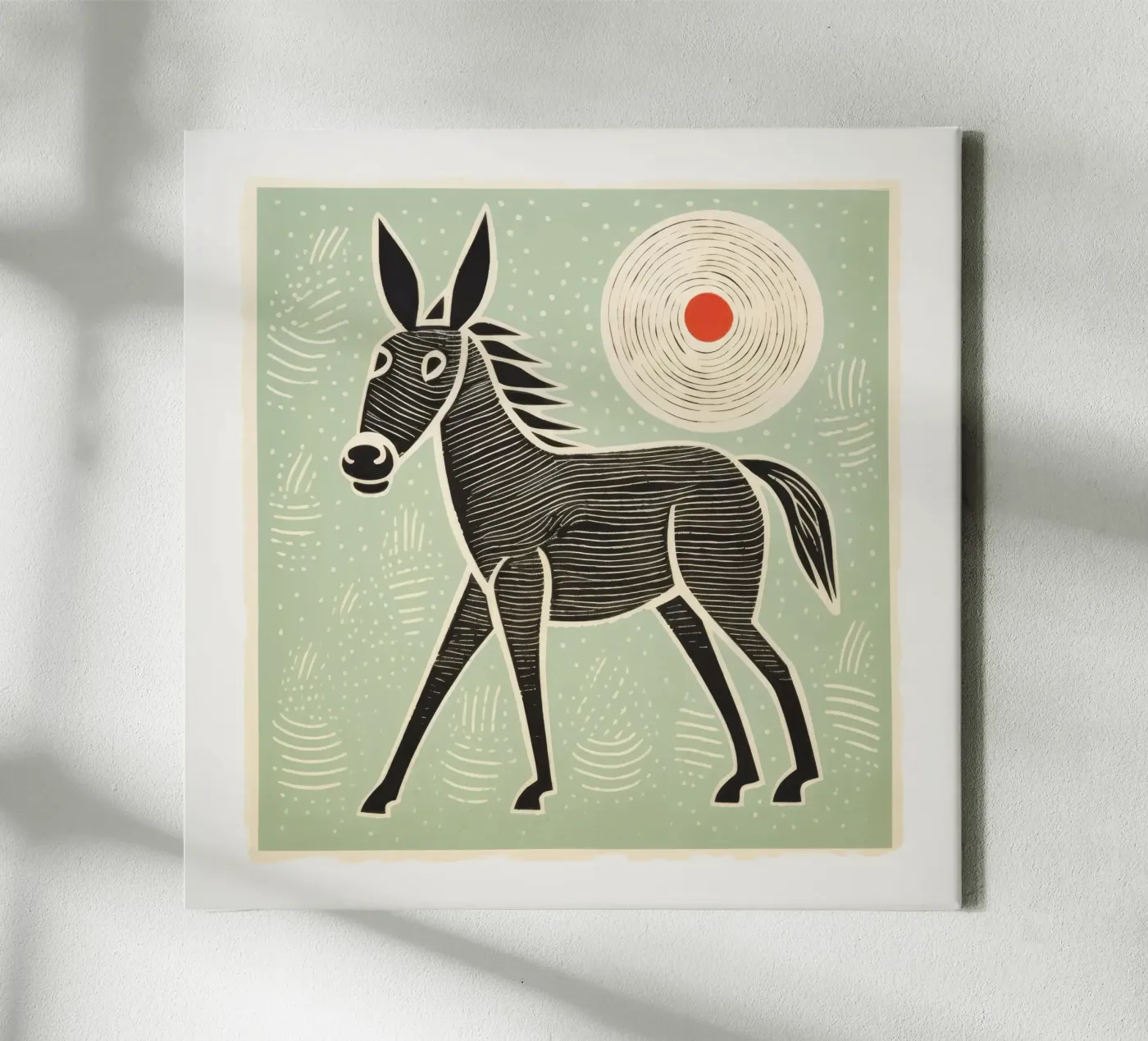 Mulo verde tela da Minimal Animal Art