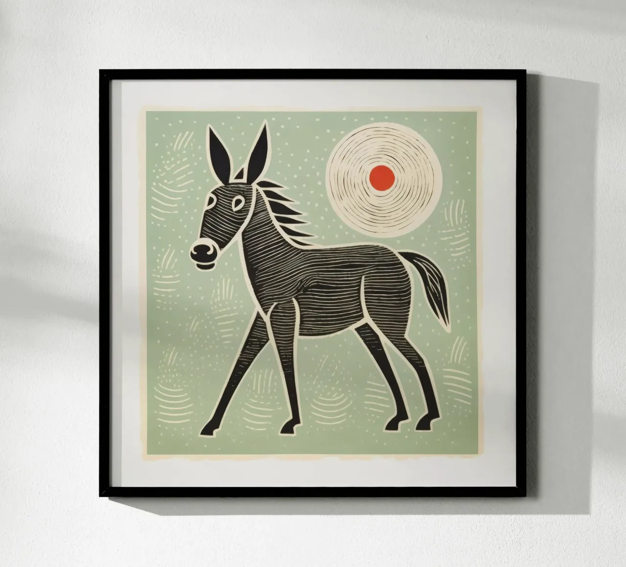 Mulo verde poster da Minimal Animal Art