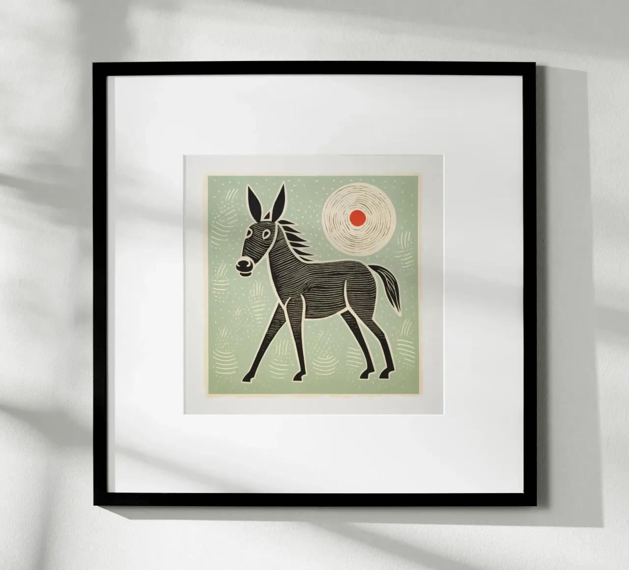 Mulo verde poster da Minimal Animal Art