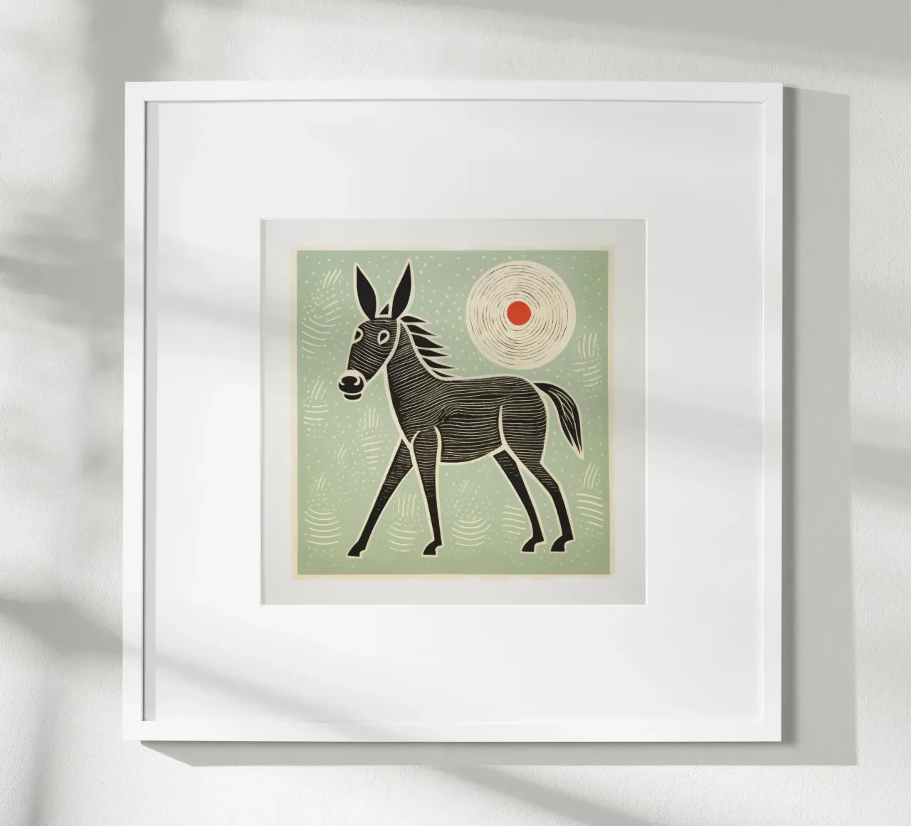 Mulo verde poster da Minimal Animal Art