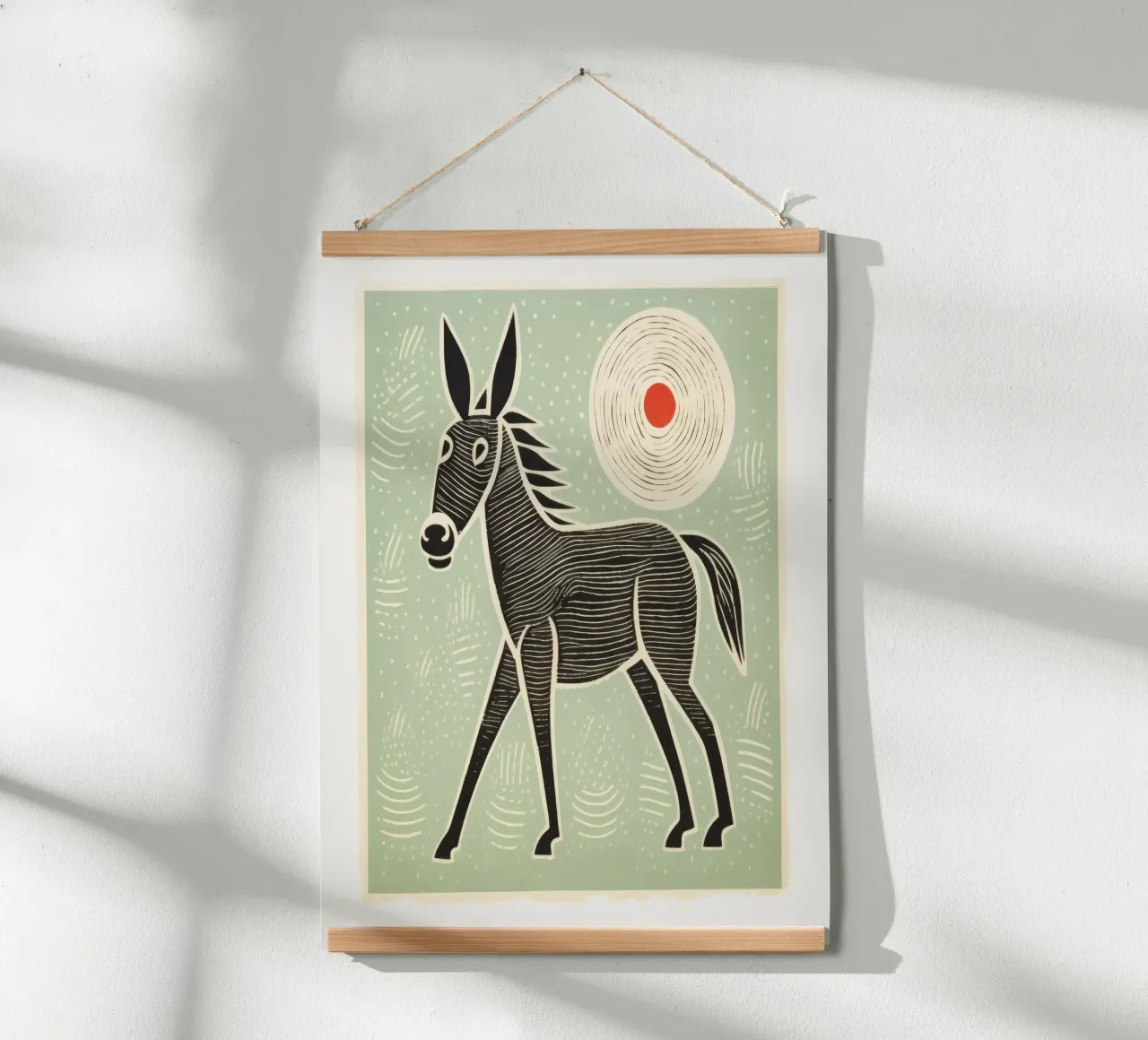 Mulo verde poster da Minimal Animal Art