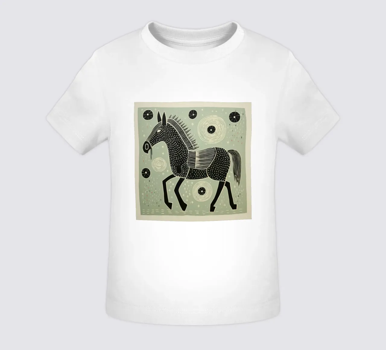 Mulo verde 3 maglietta neonato da Minimal Animal Art