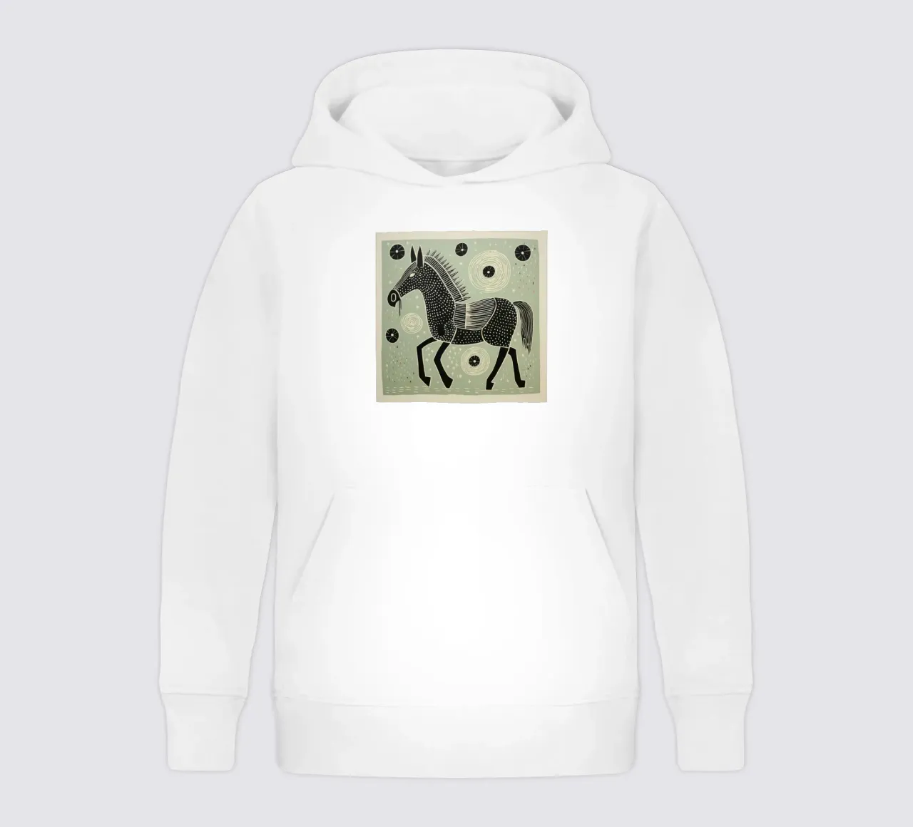 Mulo verde 3 felpa bambino con cappuccio da Minimal Animal Art