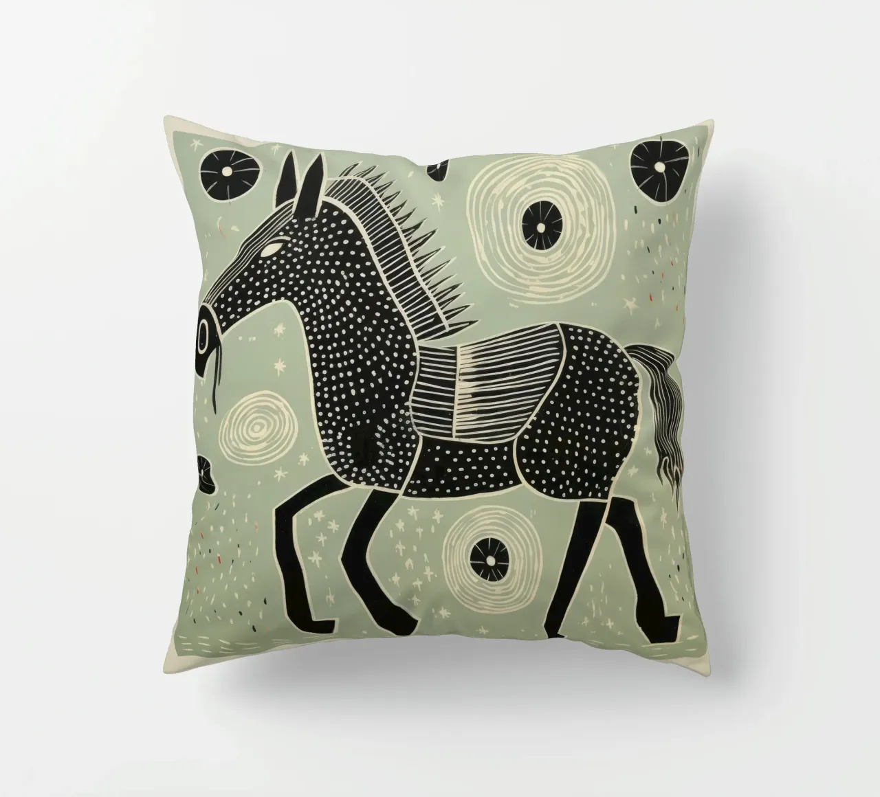 Mulo verde 3 cuscino da Minimal Animal Art