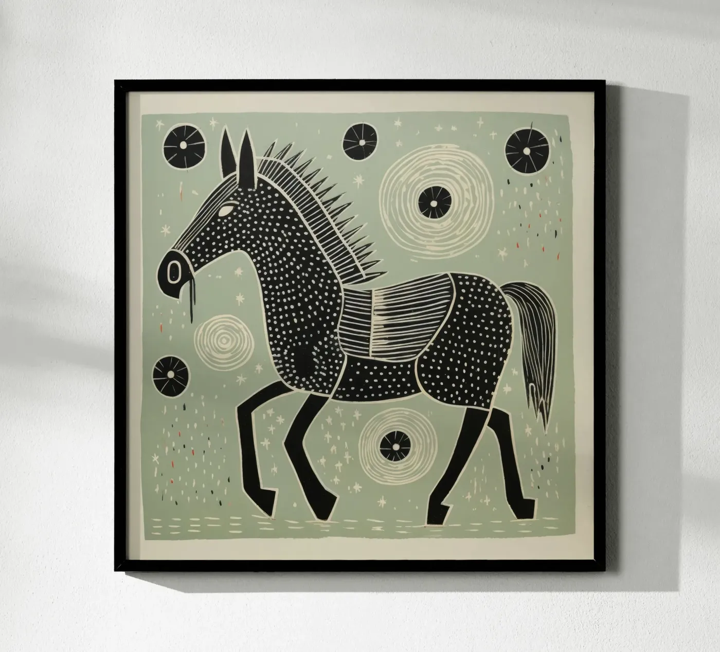 Green Mule poster van Minimal Animal Art
