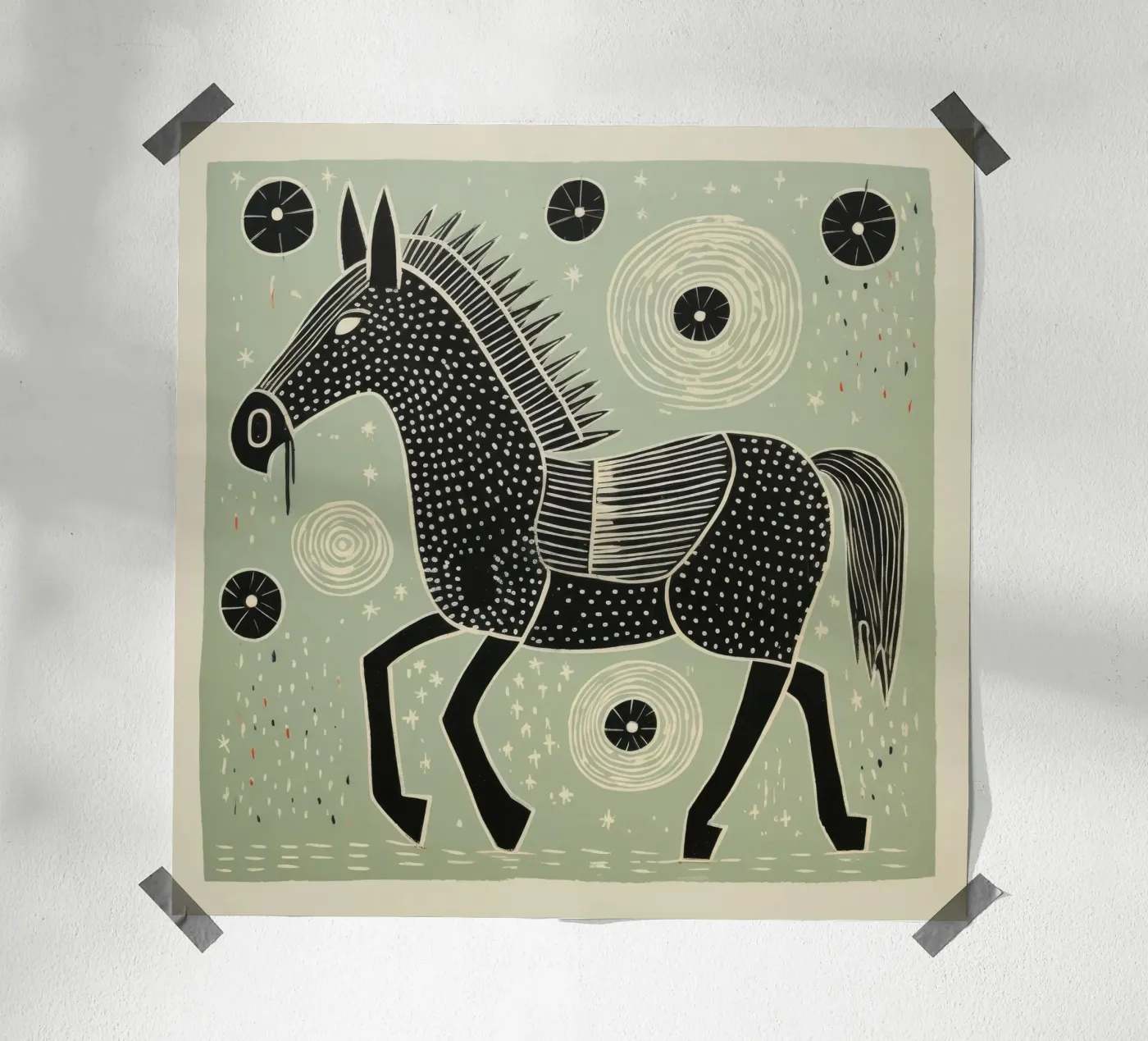 Green Mule poster van Minimal Animal Art