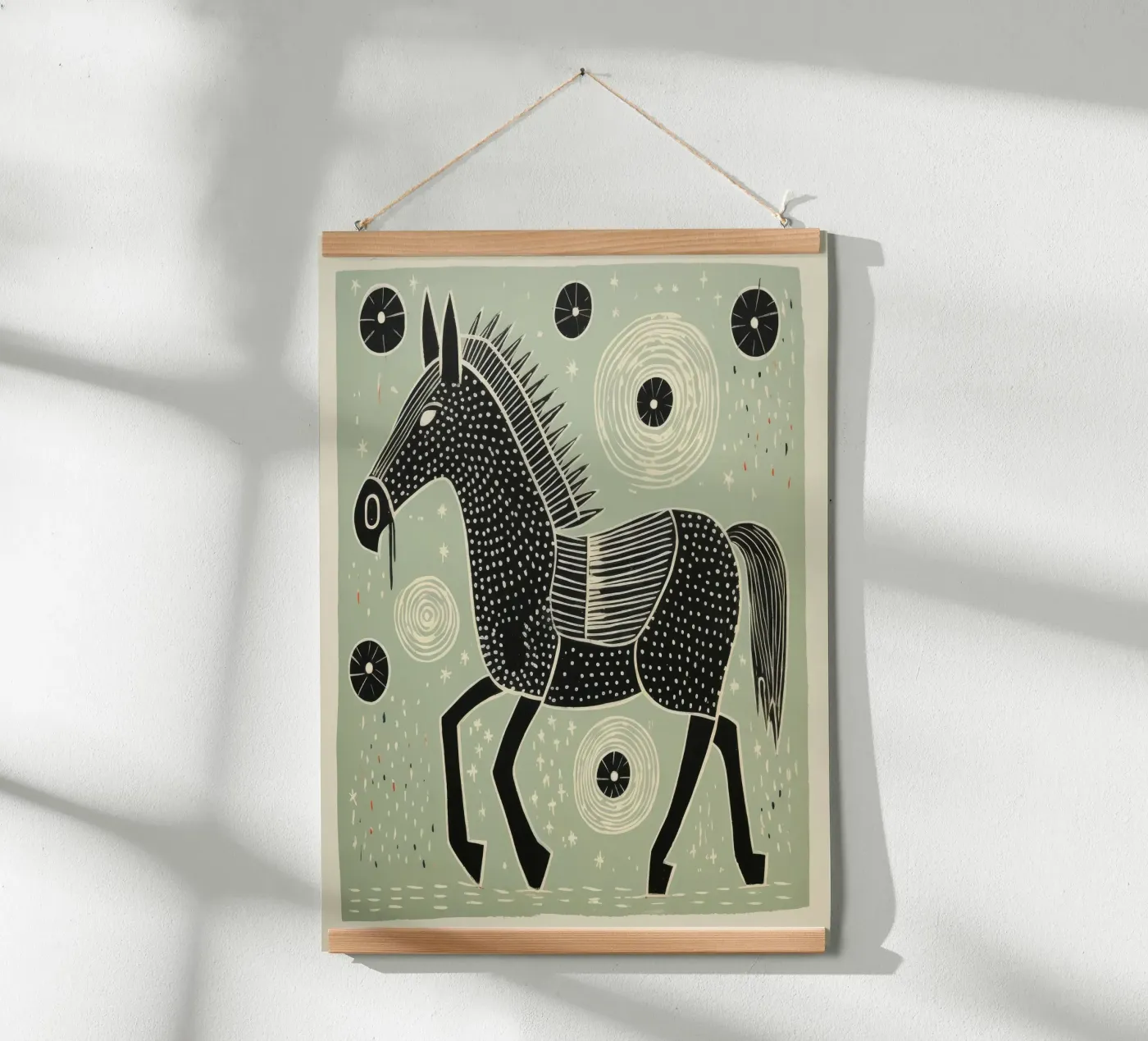 Green Mule poster van Minimal Animal Art