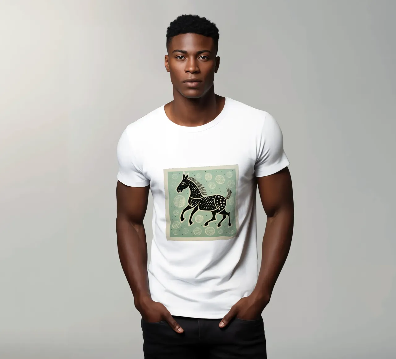 Mulo verde 4 t-shirt da Minimal Animal Art