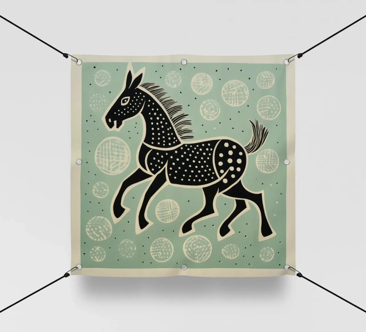 Mulo verde 4 telo in pvc da Minimal Animal Art