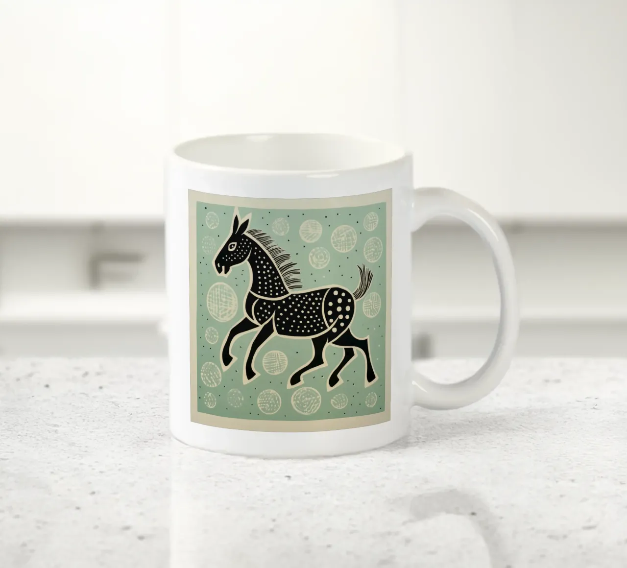 Mulo verde 4 tazza in ceramica da Minimal Animal Art
