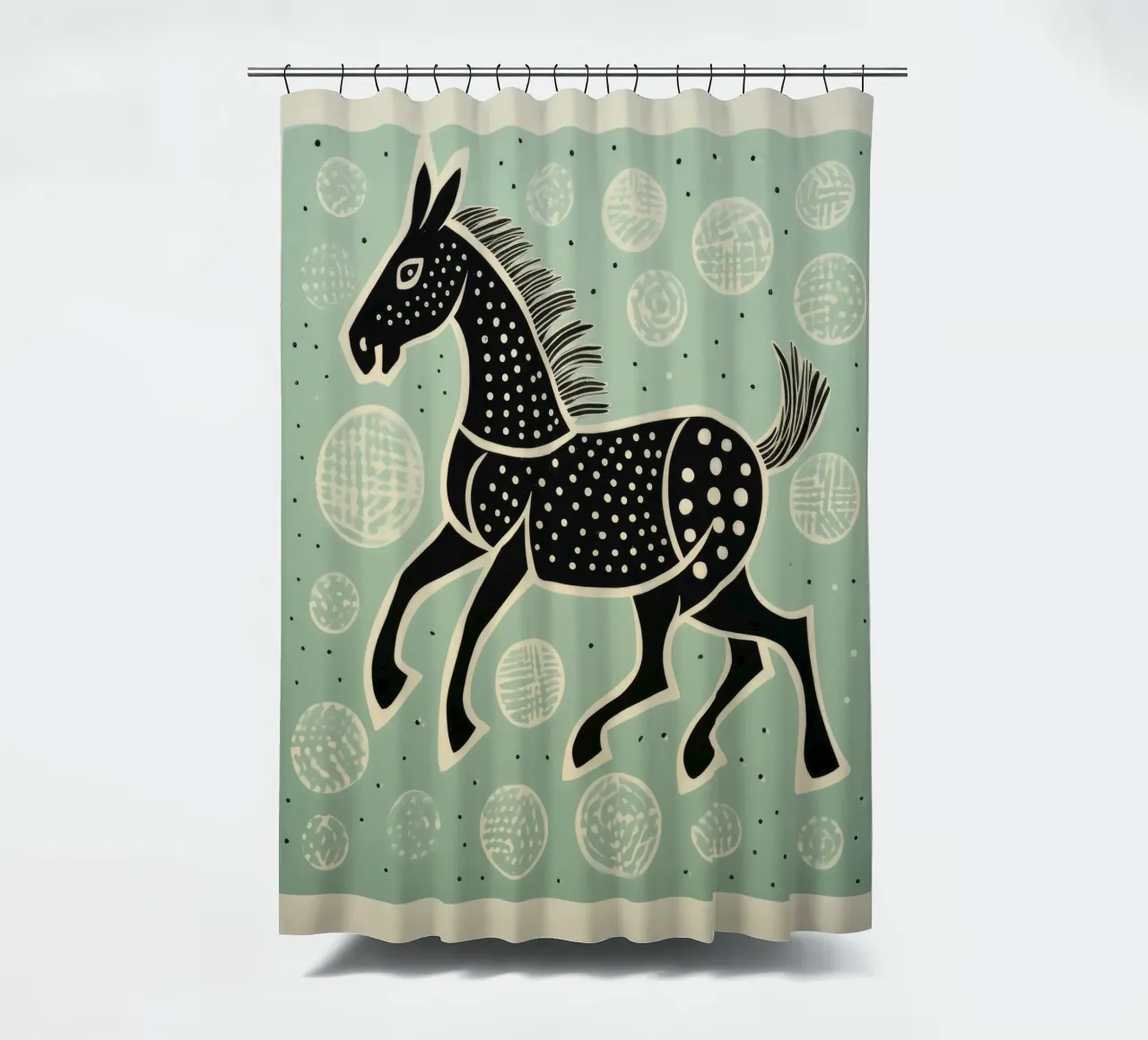 Mulo verde 4 tenda da doccia da Minimal Animal Art