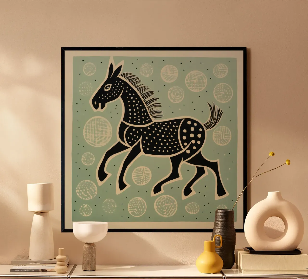 Grüner Maulesel 4 Poster von Minimal Animal Art