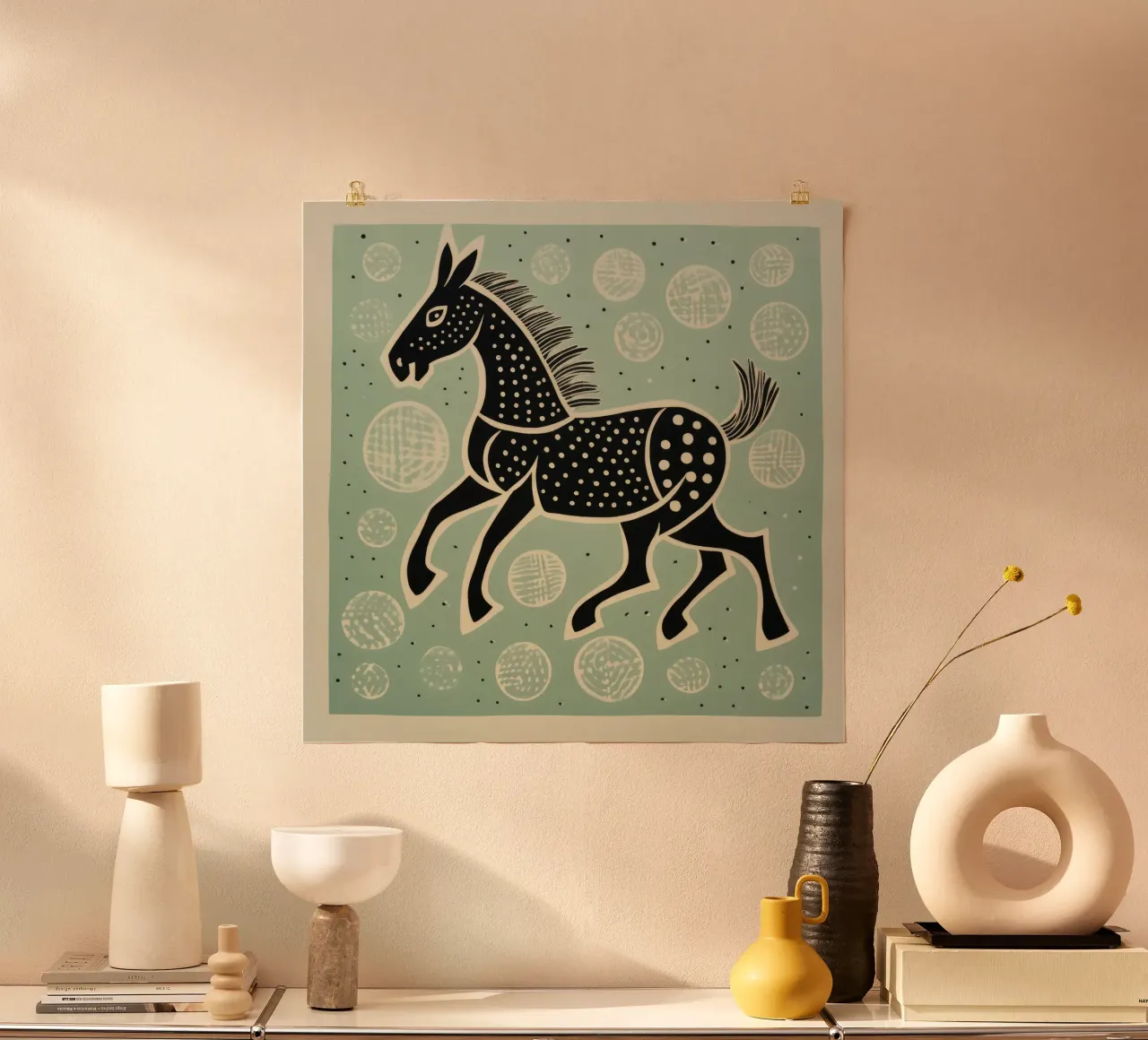 Grüner Maulesel 4 Poster von Minimal Animal Art