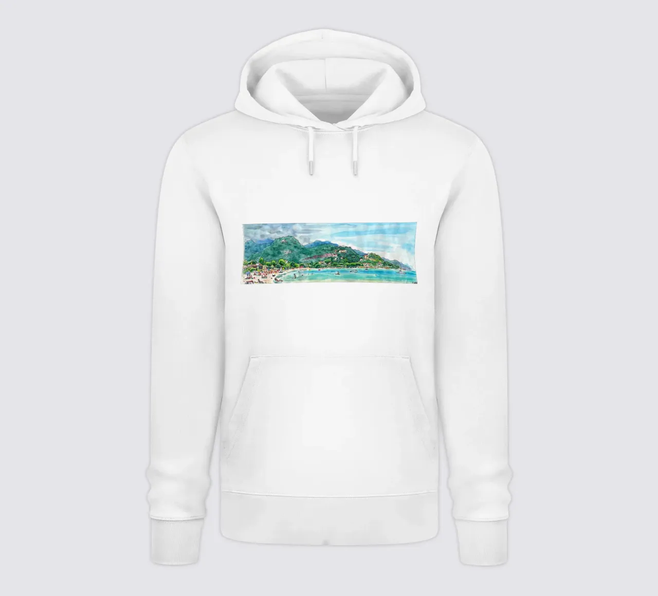 Spiaggia di Favone in Corsica felpa con cappuccio da C.WILL