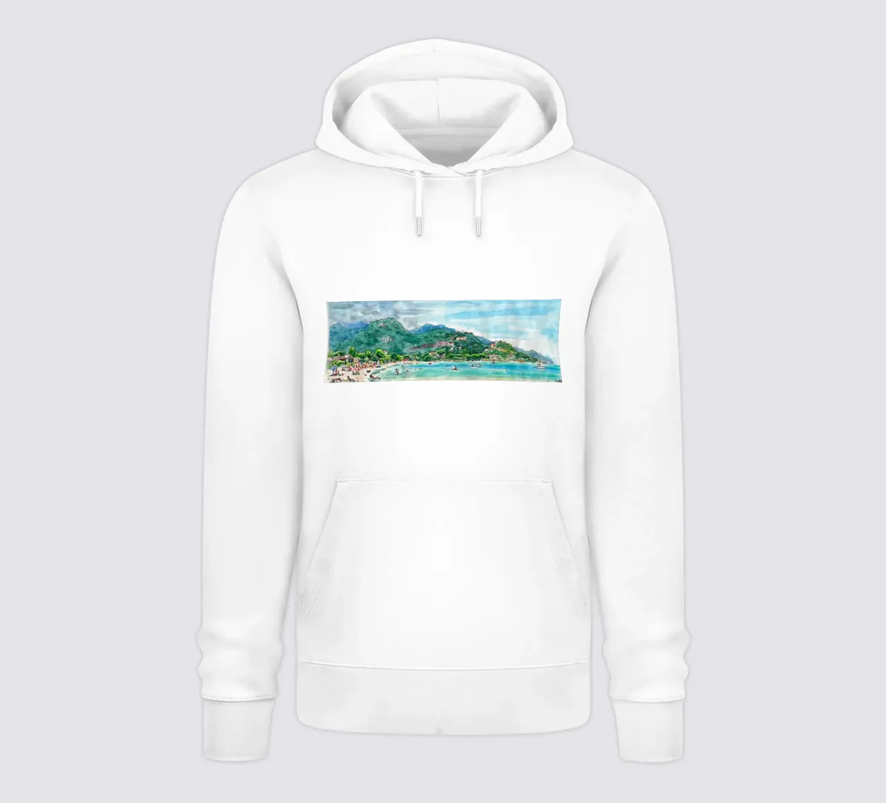 Spiaggia di Favone in Corsica felpa con cappuccio da C.WILL