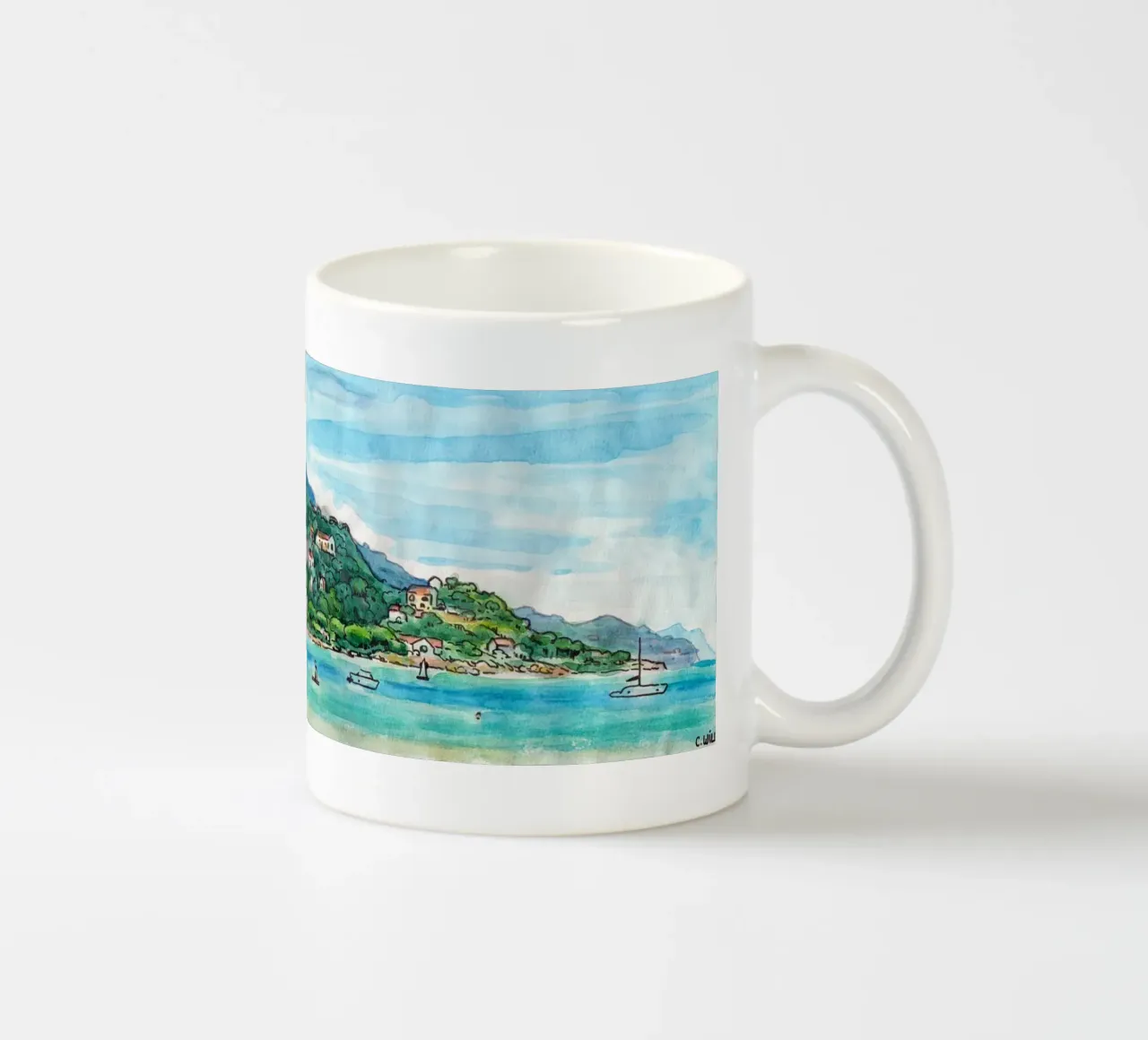 Spiaggia di Favone in Corsica tazza in ceramica da C.WILL