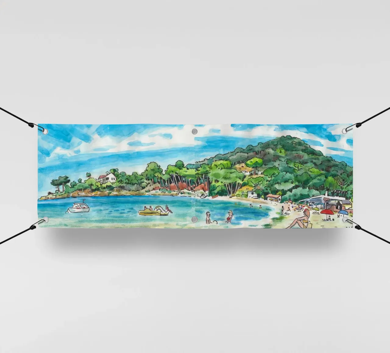 Spiaggia di Favone in Corsica telo in pvc da C.WILL