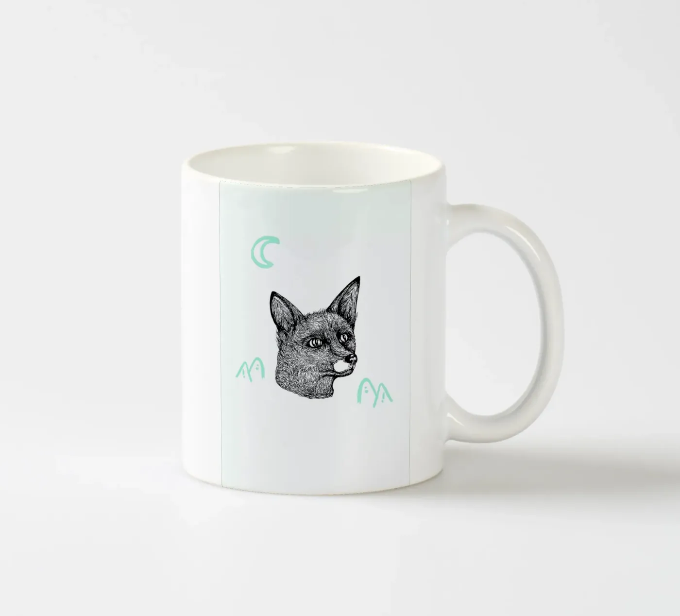 Celestial Fox ceramic mug by Daniela Roessler